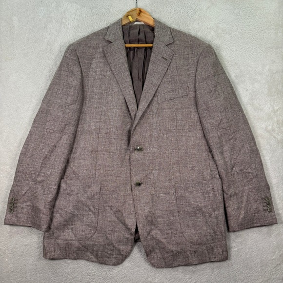 NEW Joseph Abboud Heritage Mens 44R Brown Wool‎ Linen Blazer Sport Coat Jacket - Picture 1 of 13